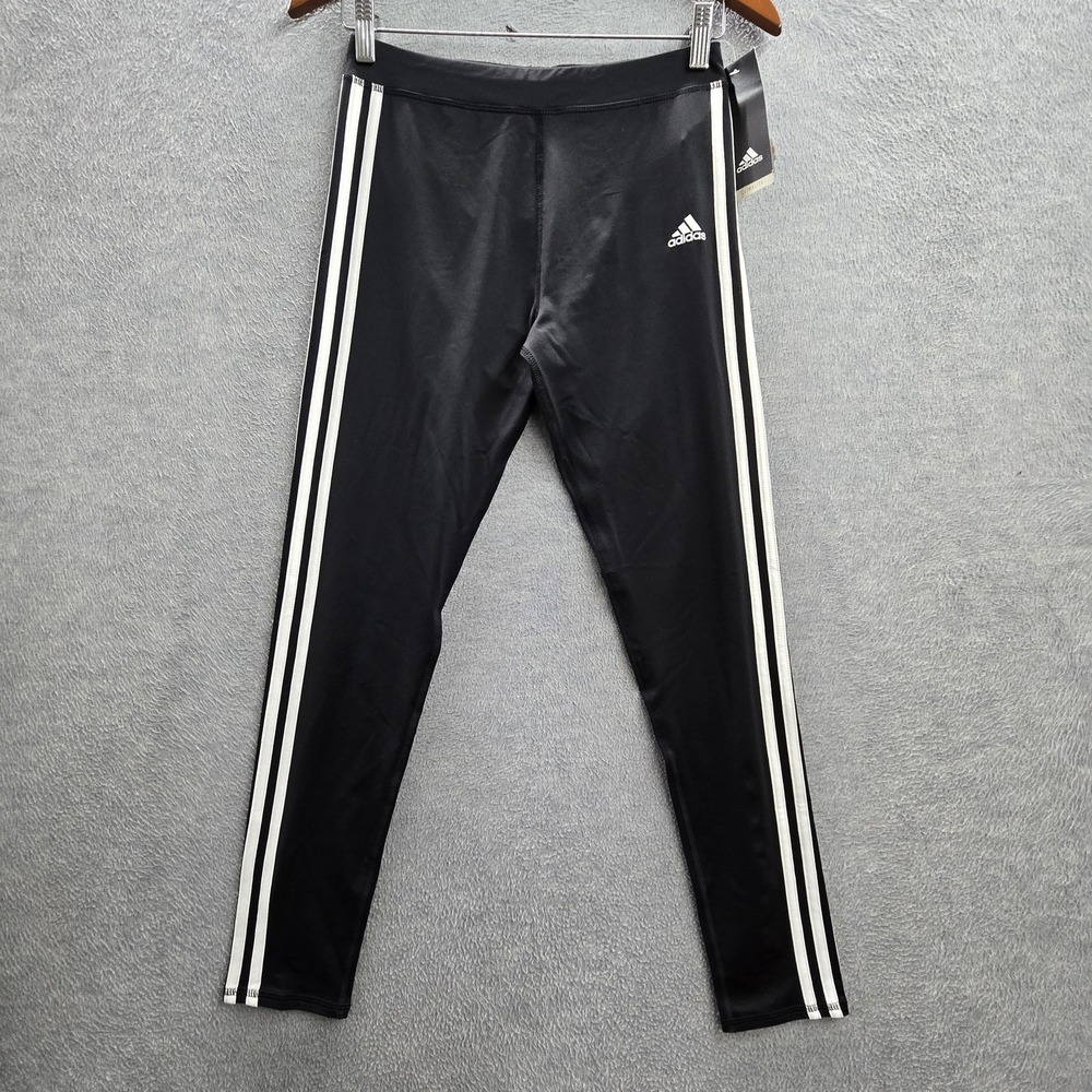Adidas Women Activewear Pants XL (16) Black Biker AK4458 Replenishment Long‎ NWT